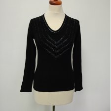 Elegancki czarny sweter sweterek S/M