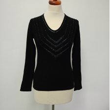 Elegancki czarny sweter sweterek S/M