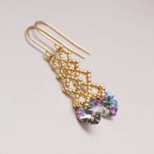 Kolczyki pozłacane serduszka Swarovskiego na Walentynki.