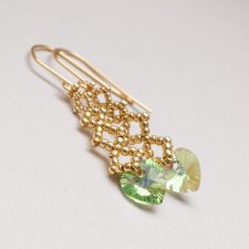 Kolczyki pozłacane serduszka Swarovskiego na Walentynki.