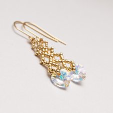 Kolczyki pozłacane serduszka Swarovskiego na Walentynki.