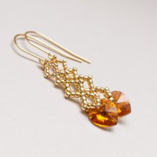 Kolczyki pozłacane serduszka Swarovskiego na Walentynki.