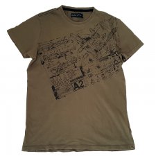 T-shirt khaki nadruk z motywami lotniczymi 100% bawełna  Solid Jeans M / L  Hu30