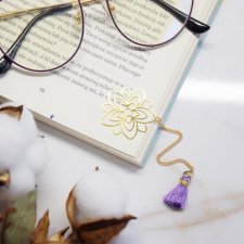 Biżuteryjna zakładka do książki -  kwiat