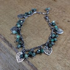 Bransoletka - listki ze szmaragdem