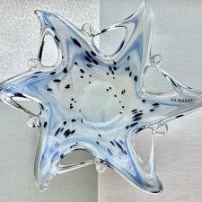Beautiful Murano Italian Glass Abstract Star Center Bowl 35cm ❤ Szkło barwione w masie