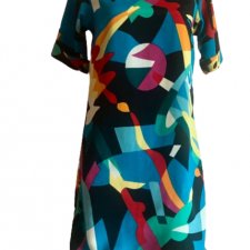 ASOS Kolorowa sukienka w geometryczne wzory