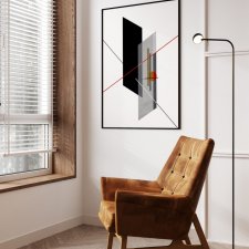 Plakat Geometria biało-szary - format 61x91 cm