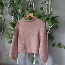 Sweter puszysty moher jedwab silk