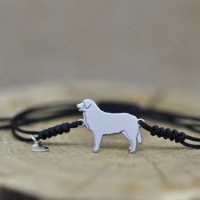 Berneński Pies pasterski - bransoletka z psem, srebro 925