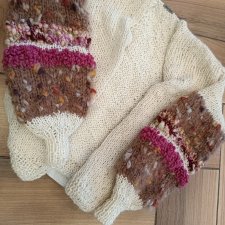 Sweter handmade - alpaka beżowy