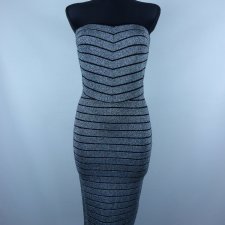 Reiss sukienka midi na biust srebrno czarna 10 / 38