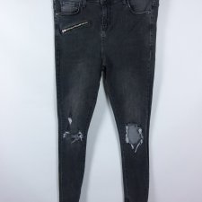 Bee Inspired jeans spodnie dżins dziury zip / 34R