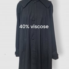 Vintage rozkoloszowany czarny płasz przejściowy uroczy 36 38