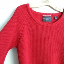 długi czerwony sweter/tunika lambswoll r. M