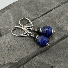 Lapis lazuli i szafir - kolczyki
