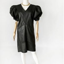 Skórzana sukienka vintage 80's