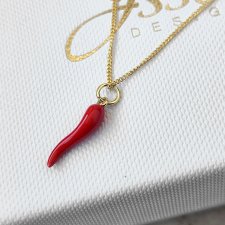 CHILLI-naszyjnik srebro złocone 24K