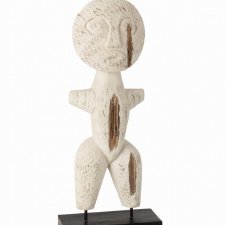 Figurka drewniana Primitivo 40cm drewno alabasia biała