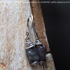 PURPLE-SILVER kolczyki z iolitu i srebra