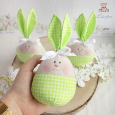 Króliczek jajo wielkanocne, dekoracja wiosenna, króliczek do koszyczka wielkanocnego, zielony