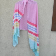 Kappahl * duży kolorowy letni szal * Hampton Republic * bawełna + wiskoza * luźny splot