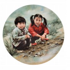 Dekoracyjny talerz Dzieci Azja