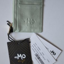nowe etui na karty i drobne zielony metalik portfel portmonetka