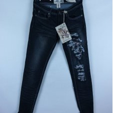 Raw Blue spodnie skinny jeans przetarcia / XXS z metką