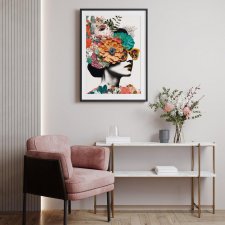 Plakat Dziewczyna kolaż portret kolor  - format 40x50 cm