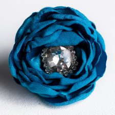 FloweRing XL - kwiatowy pierścionek - turkusowy