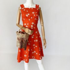 Sukienka vintage kwiaty lata 60-te 60's true vintage