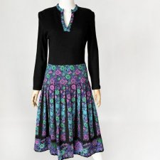 Wełniana długa sukienka vintage 70's lata 70-te folk wełna
