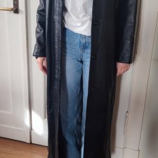 Ben Sherman LONDON długi płaszcz skórzany Matrix