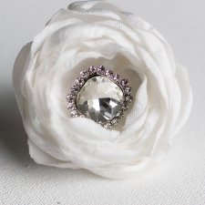 FloweRing XL - kwiatowy pierścionek - biały