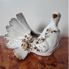 porcelanowy gołąb doniczka wazon osłonka