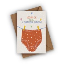 KARTKA WALENTYNKOWA- KOCHAM CIĘ NAWET W DZIURAWYCH MAJTKACH