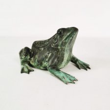 Rzeźba żaby, wykonana z bronzu, Dania lata 60.