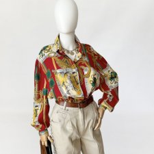 Włoska koszula vintage jeździeckie wzory