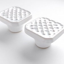 ceramiczne gałki do mebli, białe, wz.7