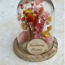 Szklana kopuła z suszonymi roślinami, prezent dla Mamy, podziękowanie dla Rodziców