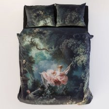 Romantyczny komplet pościeli z barokowym obrazem "Huśtawka" - bawełna premium 200 x 220 cm