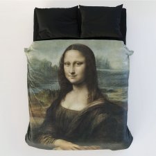 Komplet pościeli w stylu vintage z renesansowym obrazem "Mona Lisa" - bawełna premium 160 x 200 cm