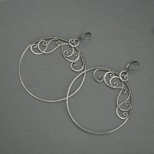 Kolczyki koła, kółka, wire wrapping, stal chirurgiczna