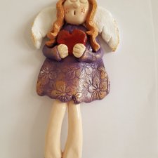 Amelka - anioł prezent, z masy solnej, rękodzieło