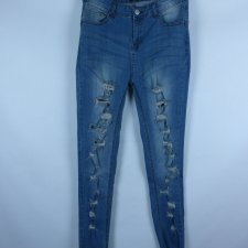 Mid Rise push up spodnie jeans dziury / M