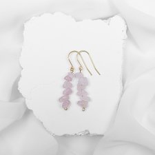 Delikatne kolczyki pozłacane z Kwarcem.