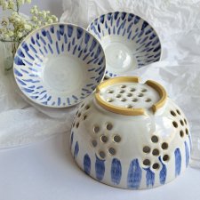 Durszlak ceramiczny I dwie miski