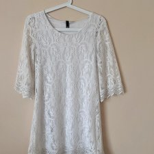 H&M 38 M biała koronkowa sukienka zwiewna na lato