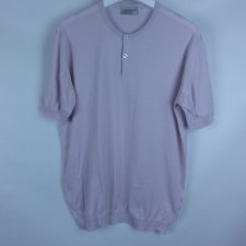 John Smedley t-shirt koszulka męska bawełna dzianinka / L